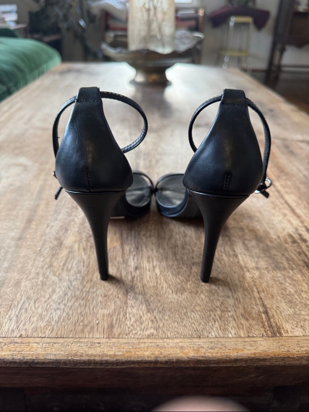 Steve Madden Black Ankle-Strap Stiletto Heels - Picture 3 of 6